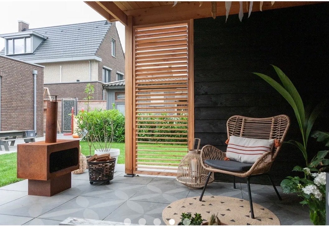 Shutter Scherm Zwart 119 x 224 cm, Ophalen, 100 tot 150 cm, 200 cm of meer, Nieuw