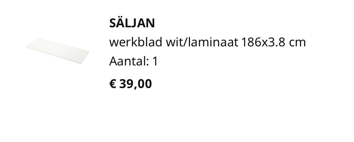 Gratis ikea wit bureau/ tafel of werkblad, Ophalen, Gebruikt