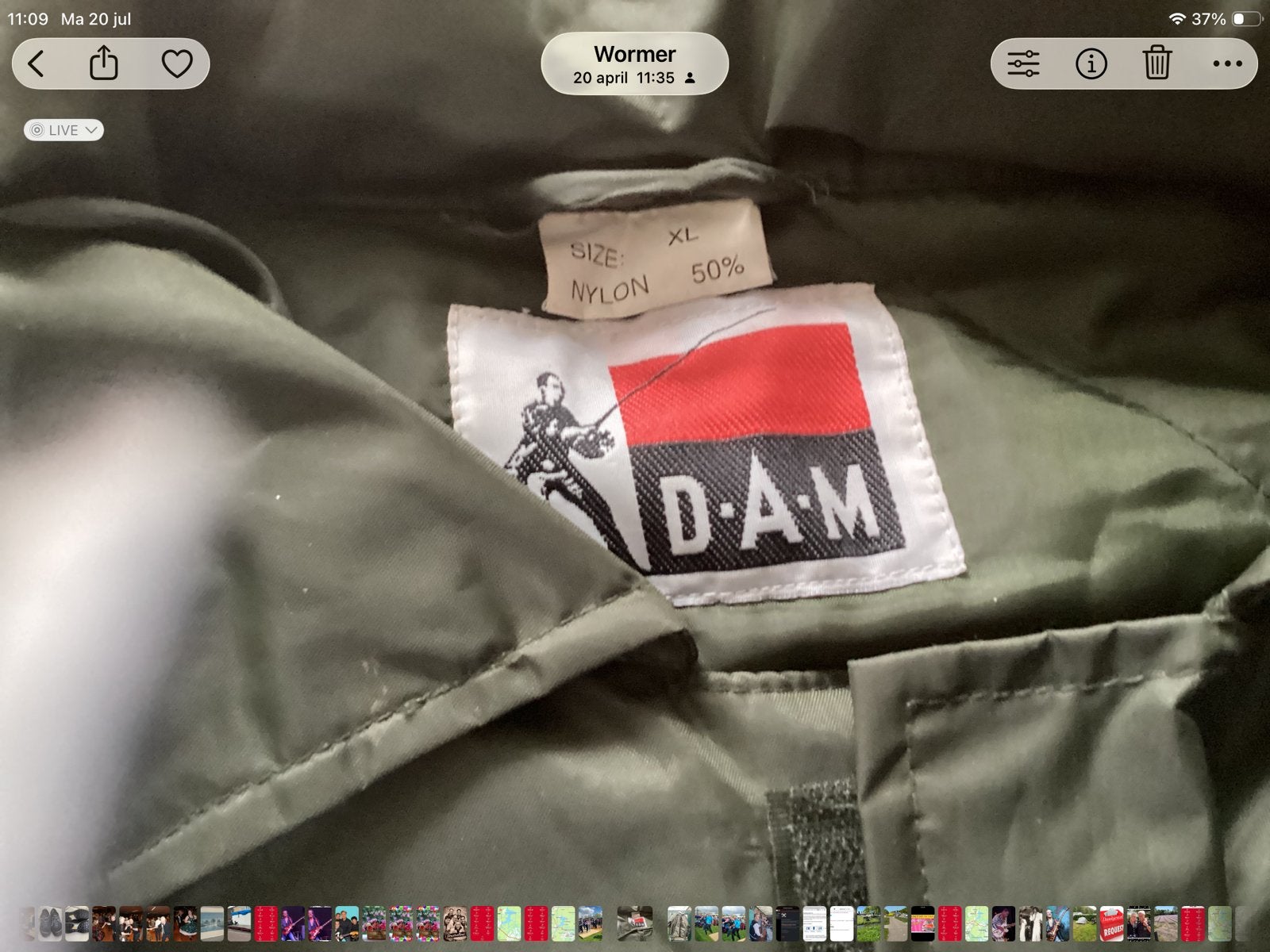 D.A.M. Vissersjas XL - Olijfgroen, Ophalen, Gedragen, Maat 56/58 (XL), Groen