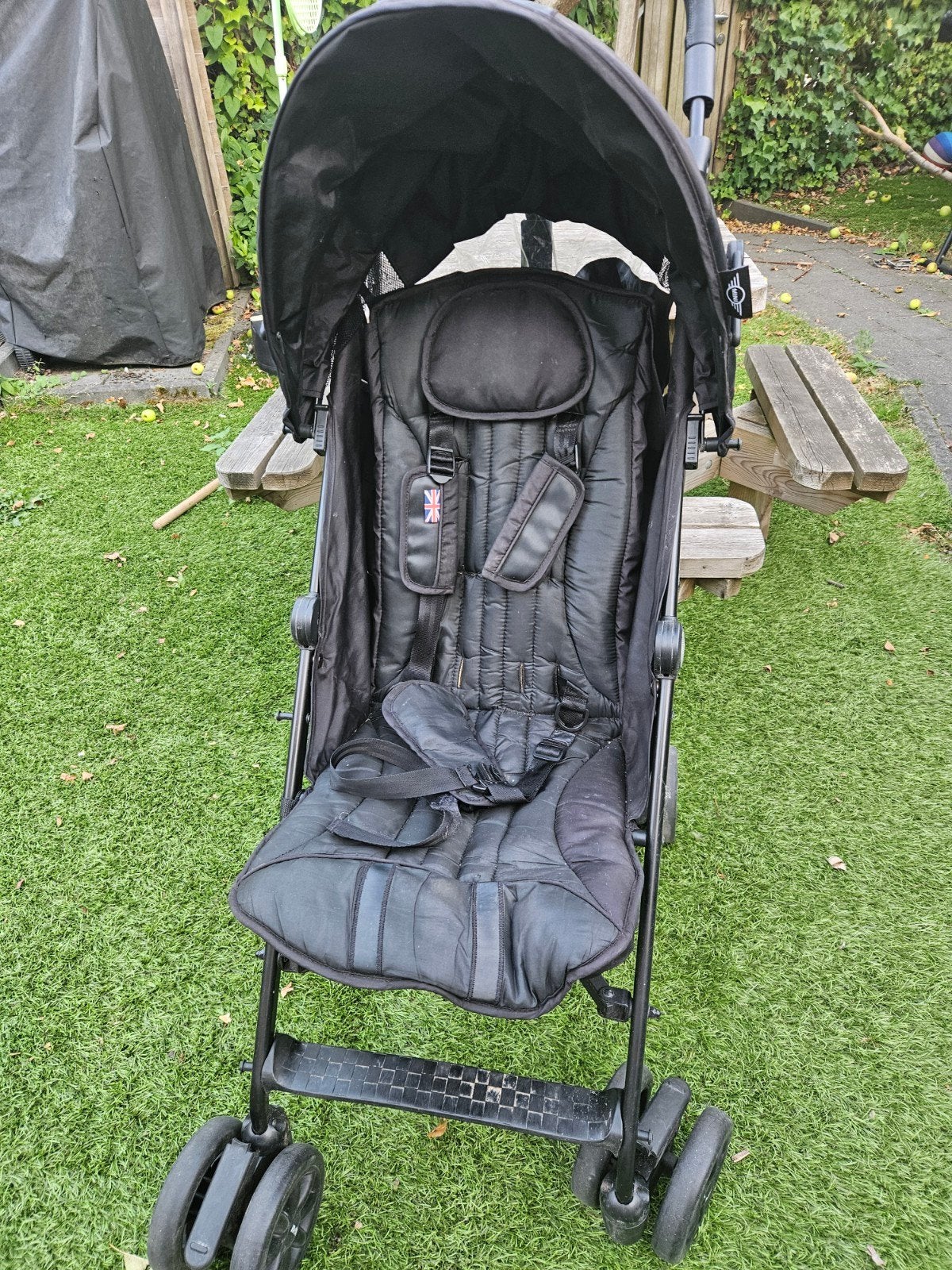 Easywalker Buggy MINI Cooper - Zwart met Engelse vlag, Ophalen, Gebruikt, Overige merken, Verstelbare rugleuning