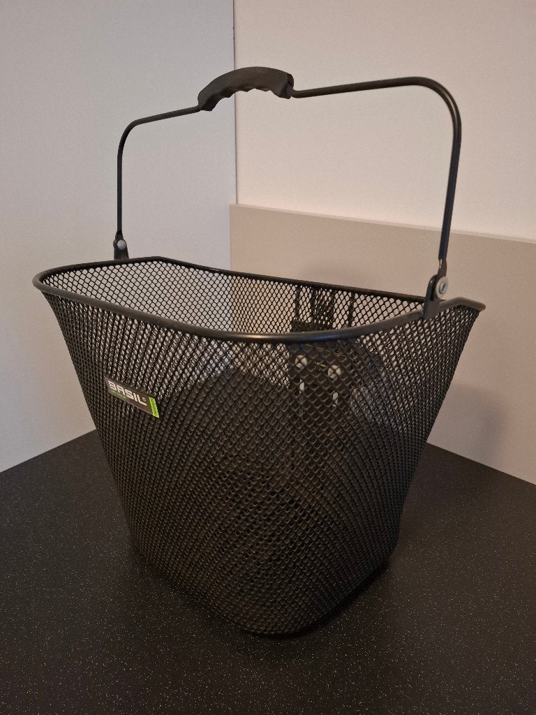 Fietsmand Basil, Stuurbevestiging, Basil  zwart, Ophalen of Verzenden, Zo goed als nieuw