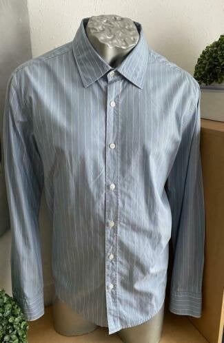 Hugo Boss overhemd maat 44 [vm], Ophalen of Verzenden, Zo goed als nieuw, Blauw, Halswijdte 43/44 (XL)
