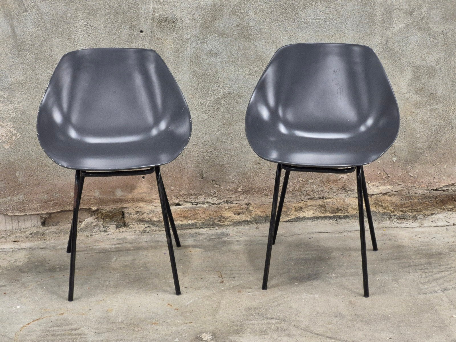 Pierre Gauriche Coquillage Stoelen Antraciet zwart, Ophalen, Gebruikt, Twee, Grijs
