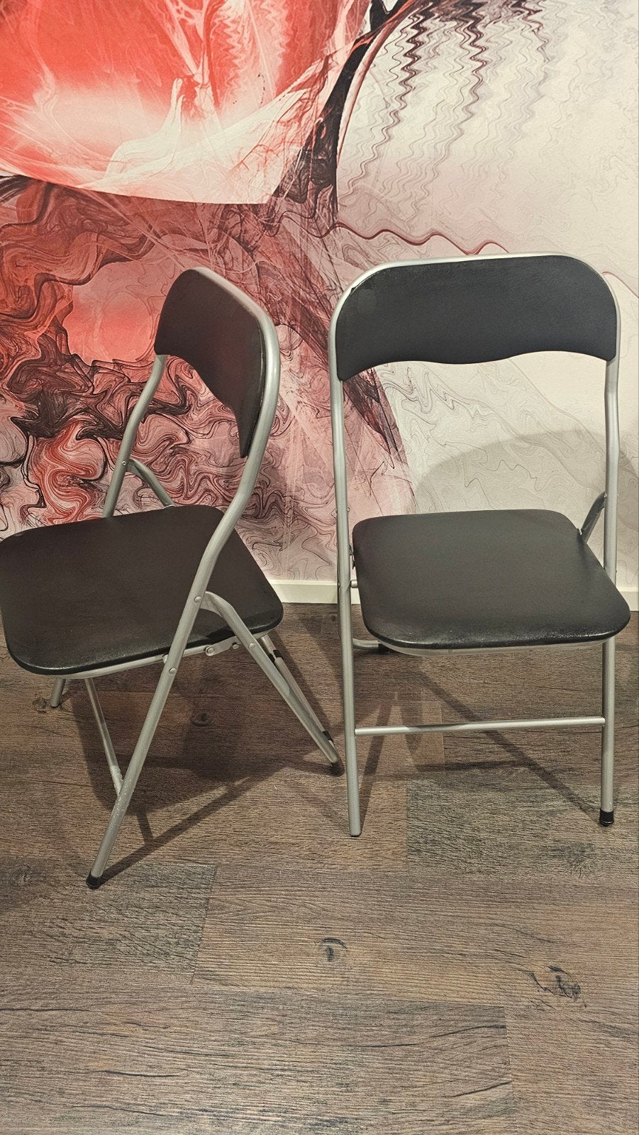 serie van 45 klapstoelen zwart., Ophalen, Zwart, Stapelbare klapstoelen, Zo goed als nieuw