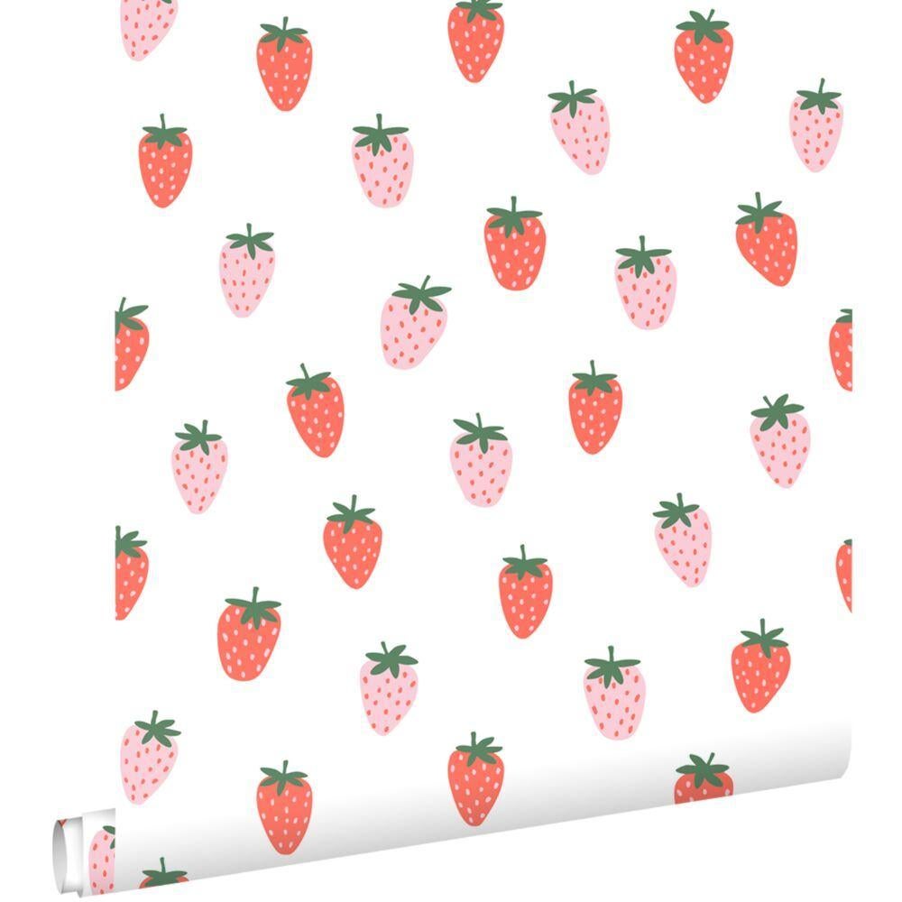 Esta behang aardbeitjes/strikjes/hartjes, Verzenden, Nieuw