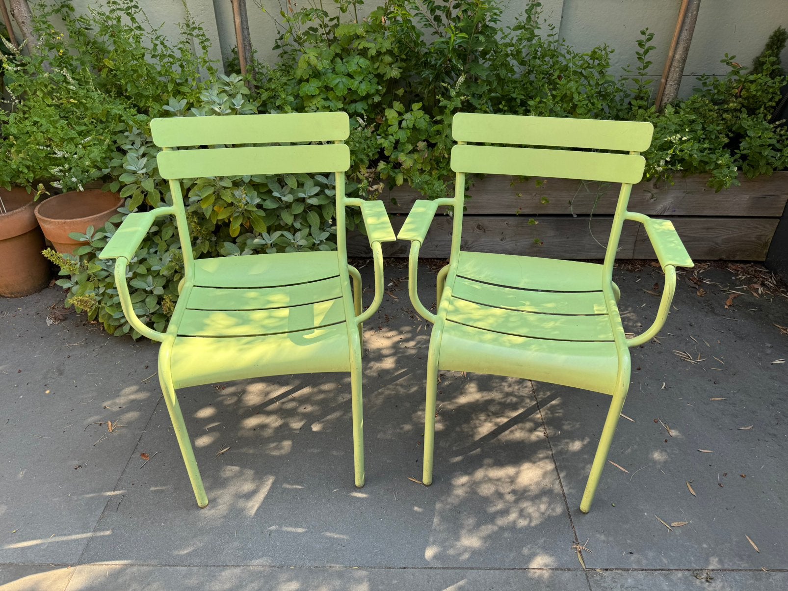 Fermob Luxembourg stoelen lichtgroen, Ophalen, Zo goed als nieuw