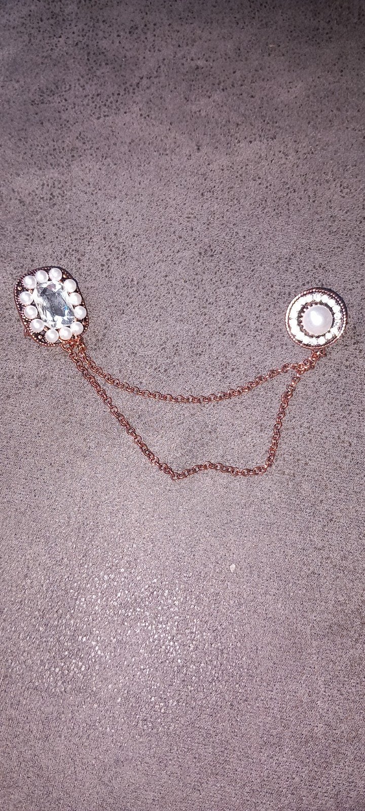 Elegante broche met parels en kristallen, Overige materialen, 4 tot 7 cm, Met kristal, Ophalen of Verzenden
