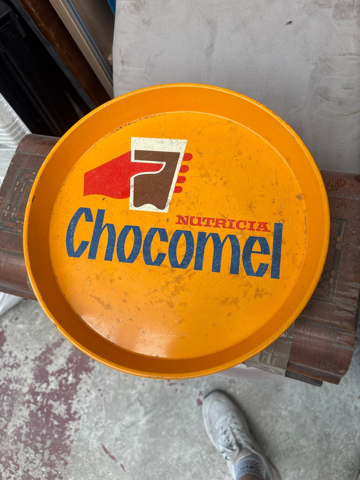 Vintage Chocomel dienblad - Nutricia reclame, Ophalen of Verzenden