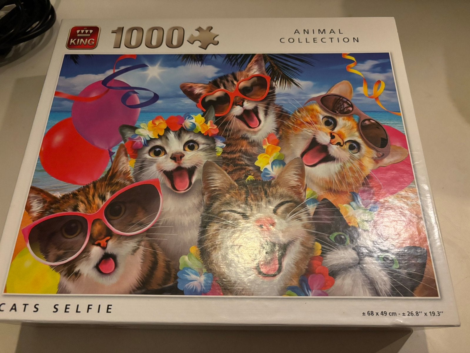 Hele leuke katten puzzel 1000 stukjes cats selfie, Ophalen of Verzenden, 500 t/m 1500 stukjes, Zo goed als nieuw