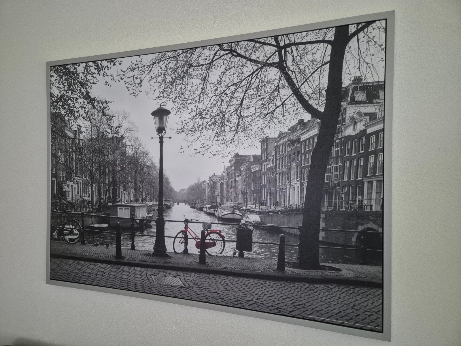 IKEA VILSHULT Amsterdam Schilderij - 140x100 cm - Rode Fiets, Ophalen, Zo goed als nieuw, Schilderij
