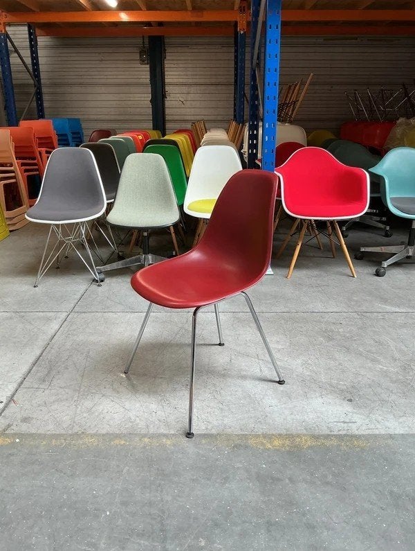 Vitra DSX Design Stoelen | Donkerrood | Chroom|Eetkamerstoel, Huis en Inrichting, Twee, -, -, Ophalen of Verzenden