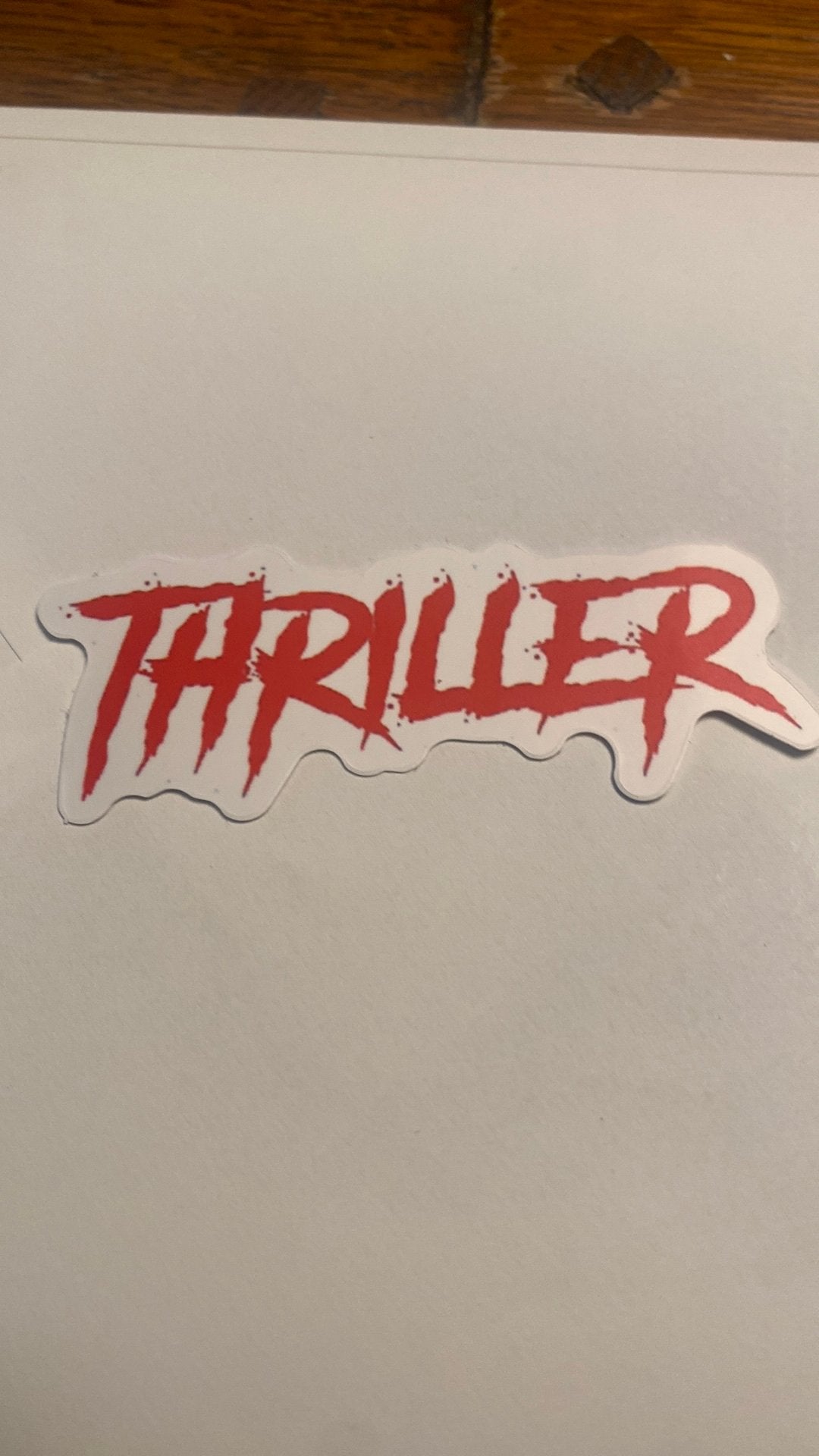 Sticker”Thriller” michael Jackson, Verzamelen, Ophalen of Verzenden, Zo goed als nieuw