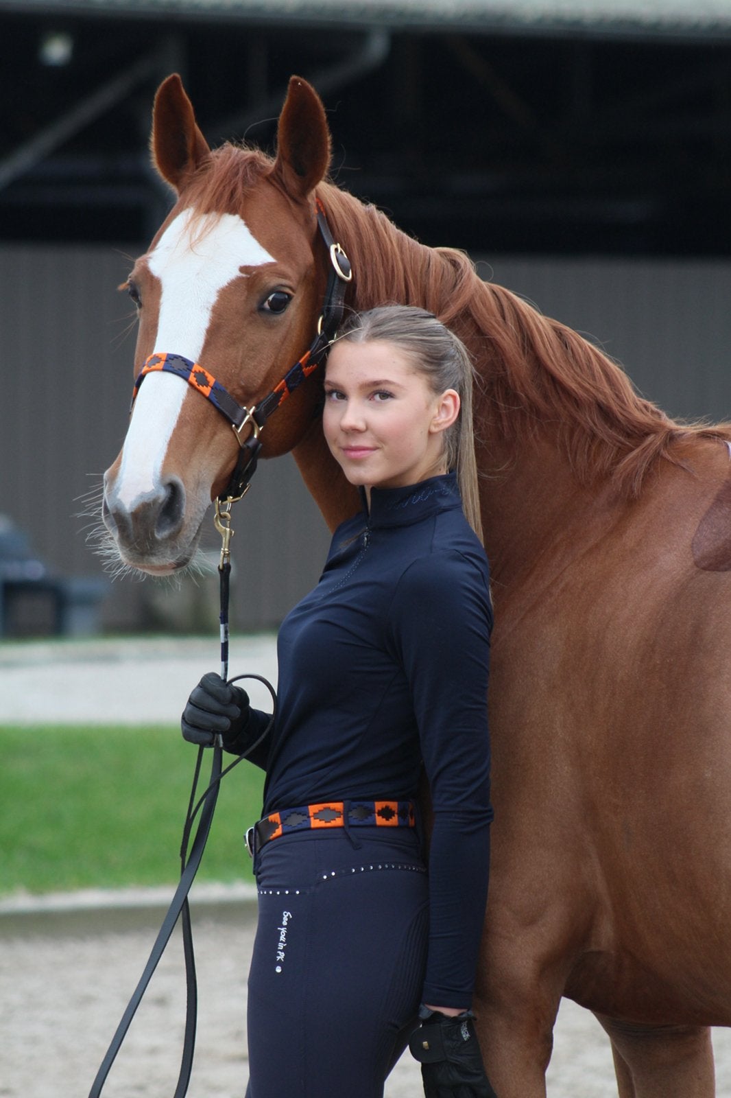 Polo riem blauw/ oranje maat 75cm €24,95, Ophalen of Verzenden, Nieuw, Dressuur, Overige typen