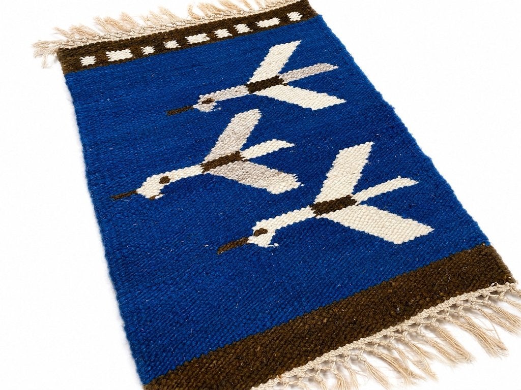 Handgeweven kleedje met vogelmotief - 42x31 cm, Huis en Inrichting, Ophalen, Rechthoekig, 50 tot 100 cm