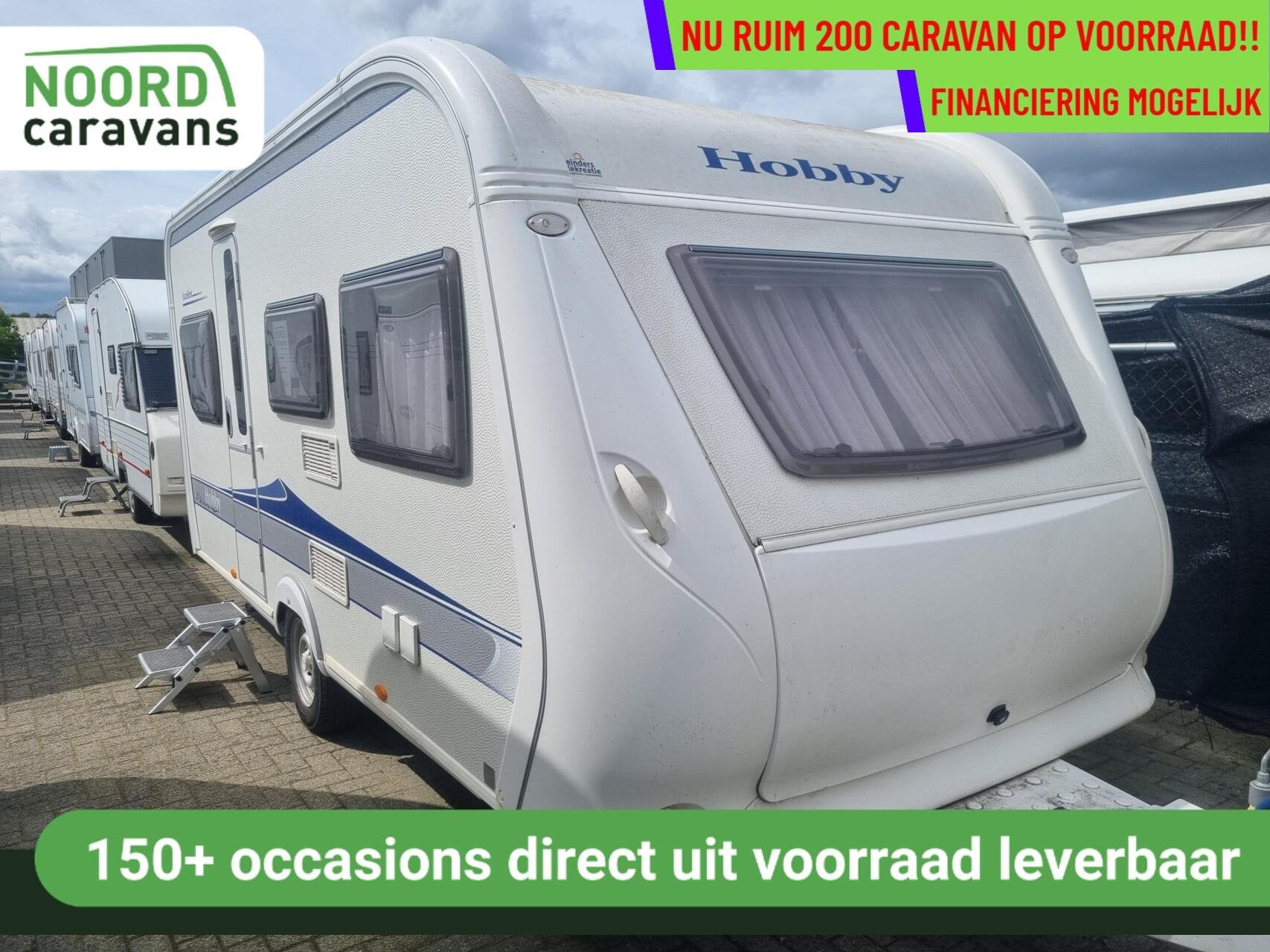 Hobby 455 UF excellent VOORTENT + LUIFEL + DWARSBED +RONDZIT, Rondzit, Hobby, 750 - 1000 kg, 6 tot 7 meter