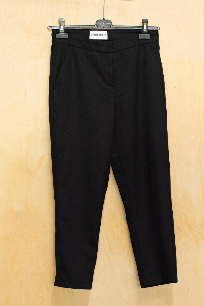 Won Hundred prachtige wollen zwarte broek, pantalon 28 M, Ophalen of Verzenden, Zo goed als nieuw, Maat 36 (S), Lang