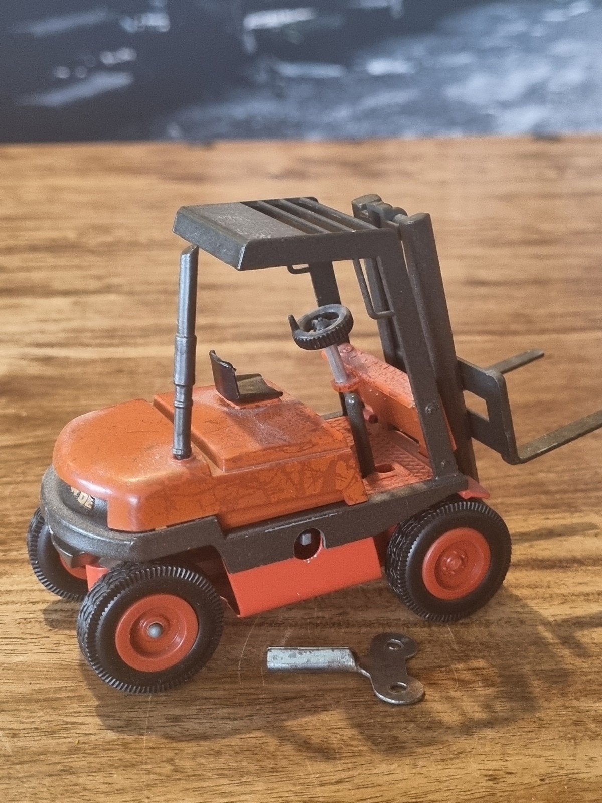 Gama Super Stapler H40 Speelgoed Heftruck met Opwindsleutel, Ophalen of Verzenden