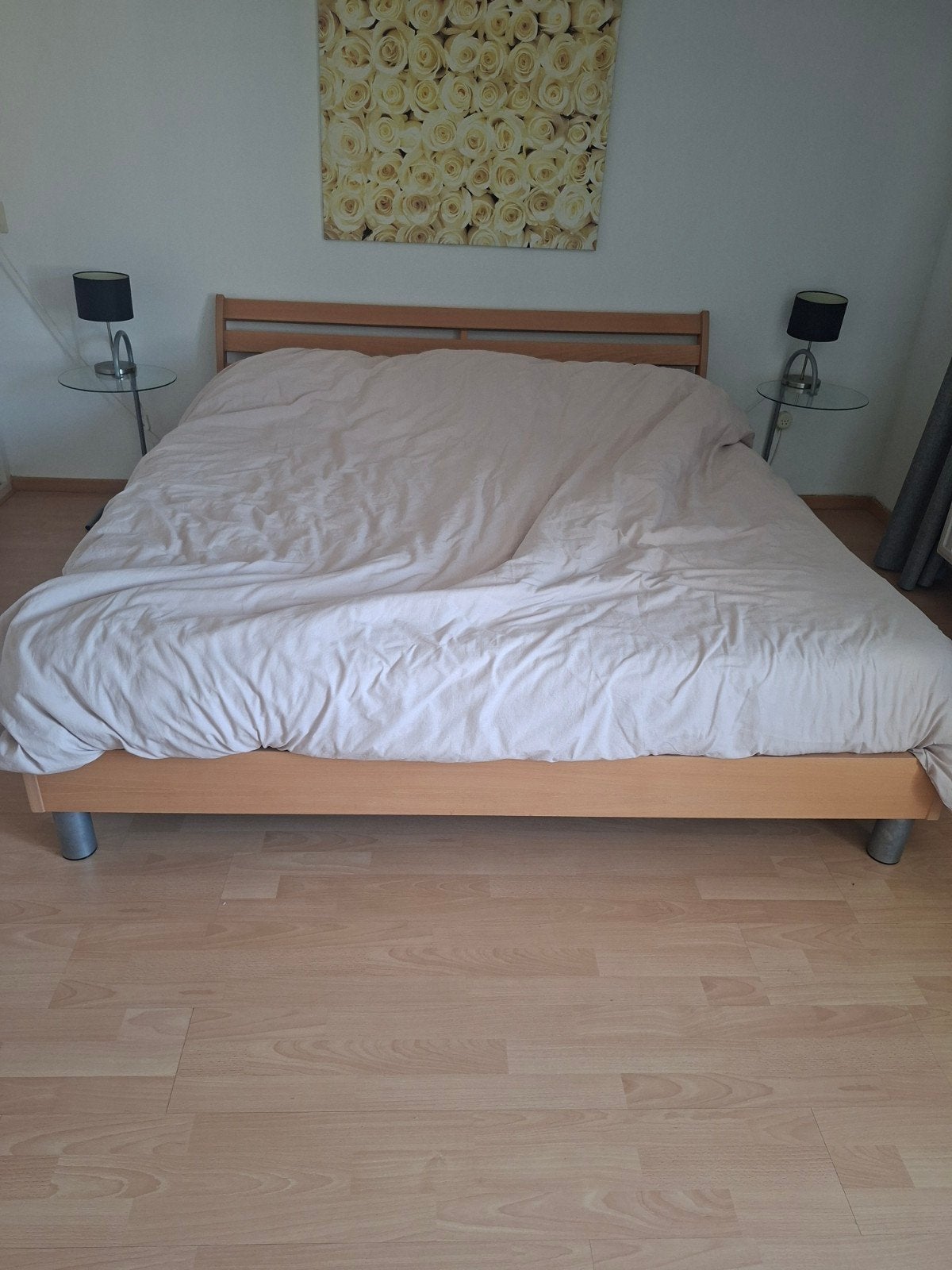 Bed 180x200 met Auping verstelbare bedbodems, Ophalen, Verstelbaar, Tweepersoons, Zo goed als nieuw
