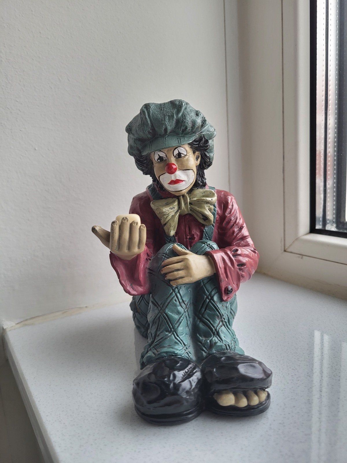 Gilde Handwerk Clown Beeldje met Dobbelsteen, Ophalen of Verzenden