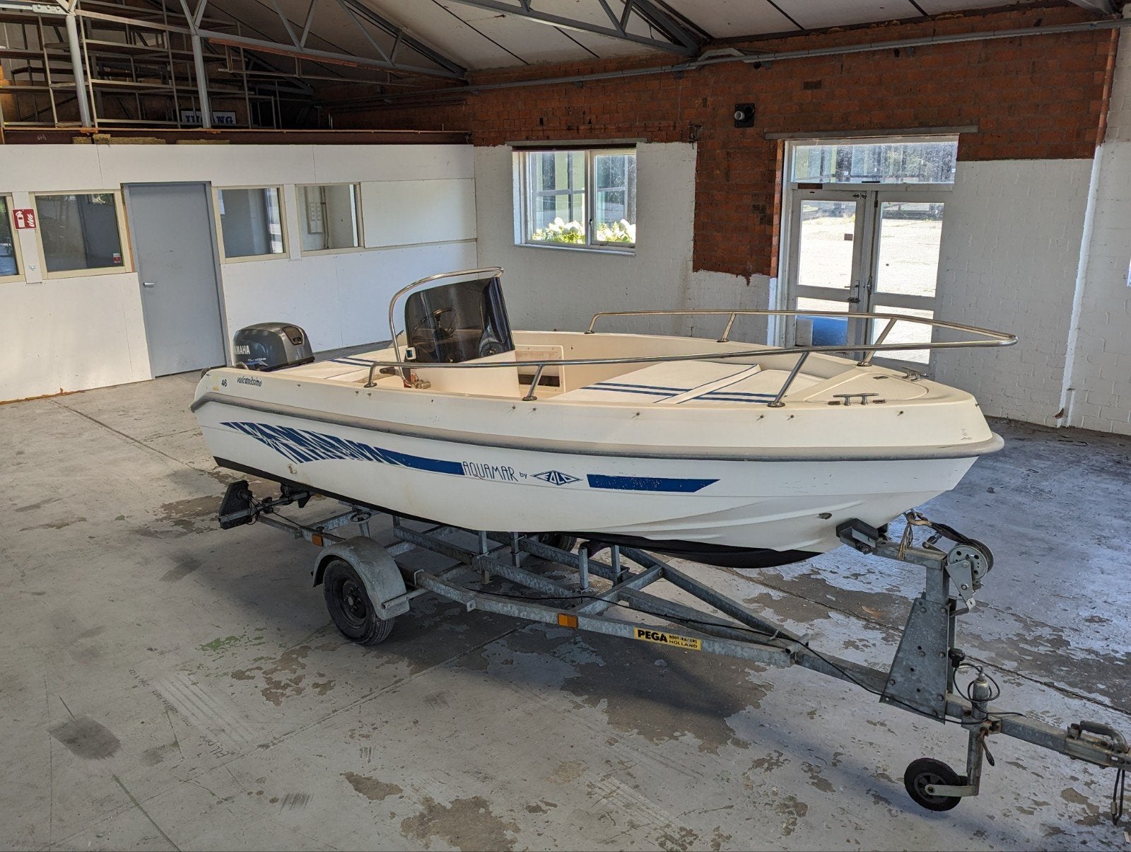 Aquamar vulcanissimo consoleboot 25 pk Yamaha en trailer, Watersport en Boten, Ophalen, 10 tot 30 pk, Gebruikt, Viertaktmotor