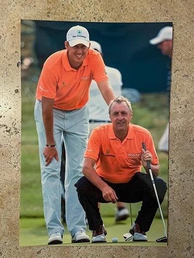 Org kleurenfoto 20x30 cm 2009 J Cruijff-Maarten Lafeber golf, Verzenden, Nieuw, Overige typen