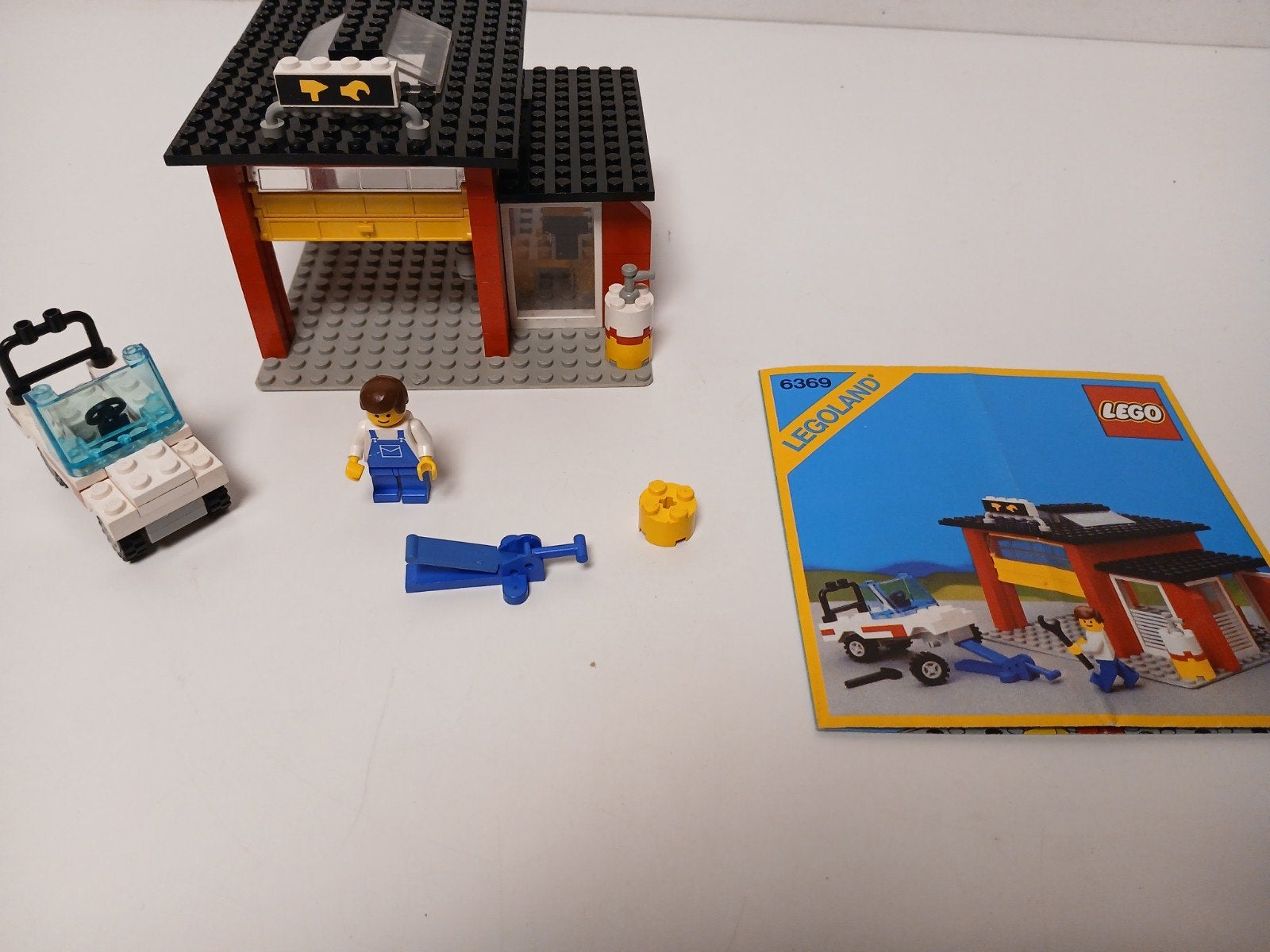 Vintage lego 6369 auto workshop met manual, Ophalen of Verzenden