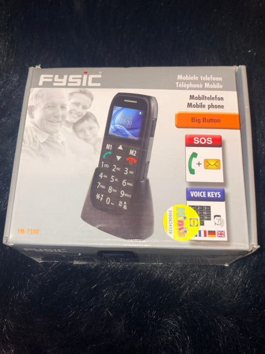 Nieuw zwarte Fysic FM-7500 seniorentelefoon, Ophalen of Verzenden, Nieuw, Geen camera