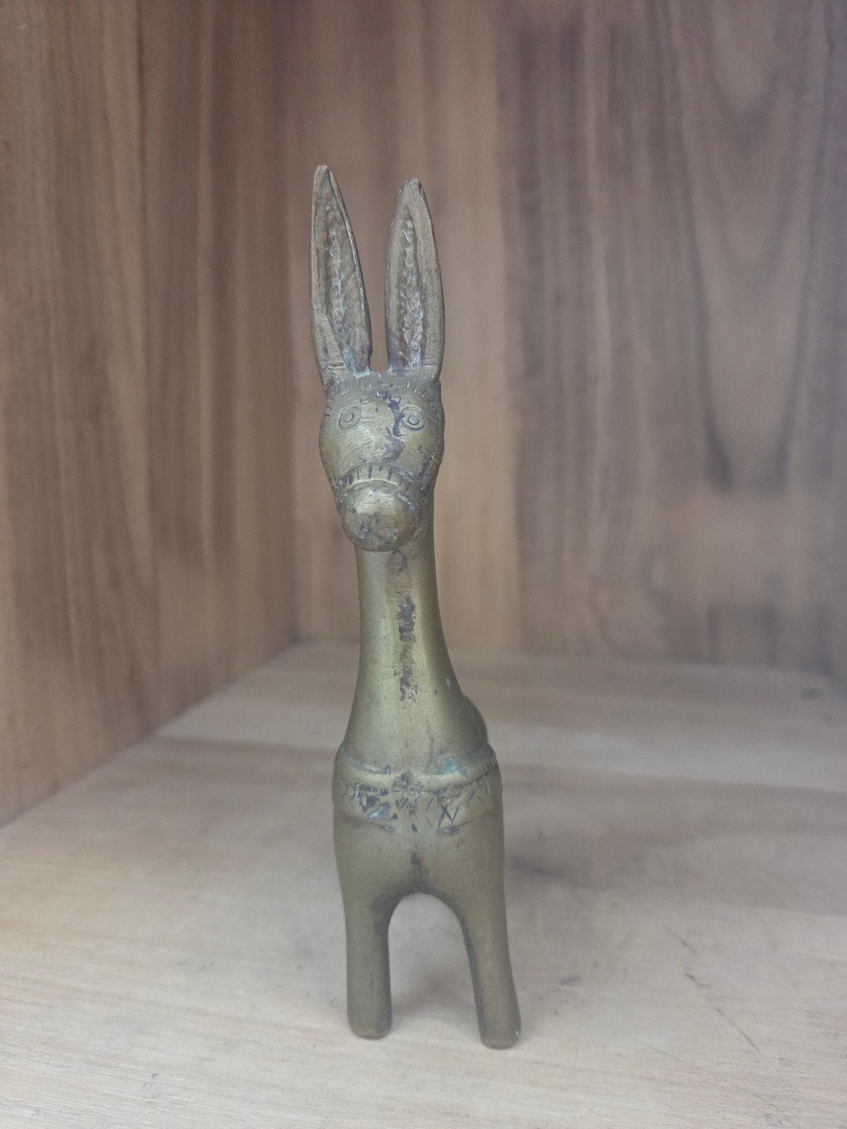 Vintage indiaas Ezel Beeldje Bankura - Decoratief, Antiek en Kunst, Ophalen of Verzenden, Brons
