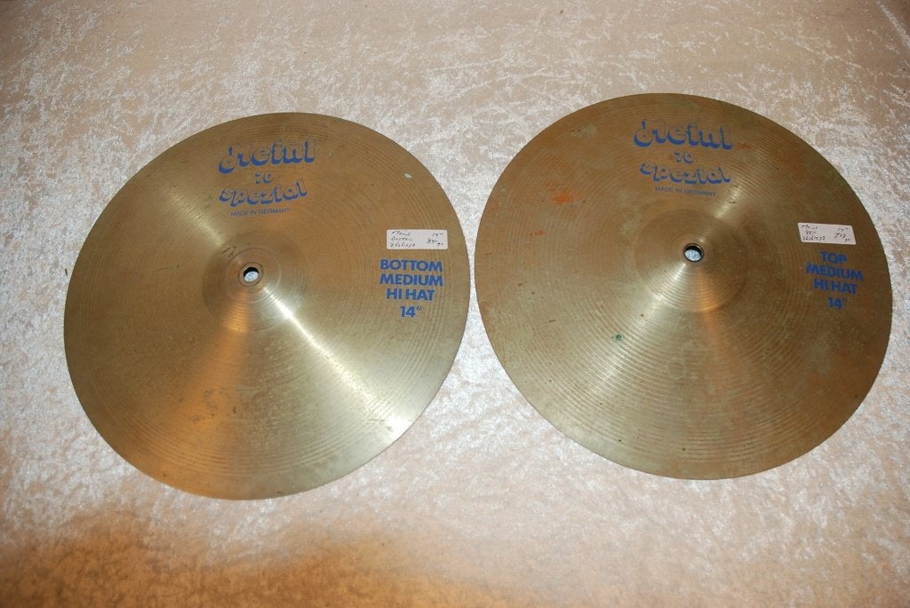 Meinl Spezial 70 hihats 727/41gr 14 inch  <26261578>, Gebruikt, ., Drums of Percussie, Ophalen of Verzenden