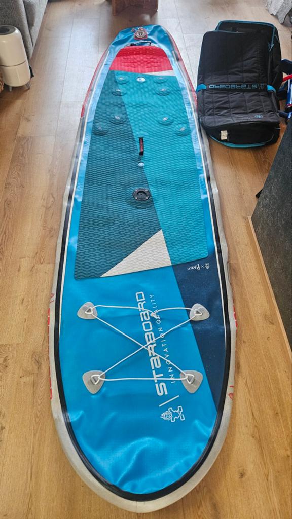 Starboard iGO Deluxe Windsurf SUP met Unifiber Glide 5, Ophalen, Zo goed als nieuw, Complete set