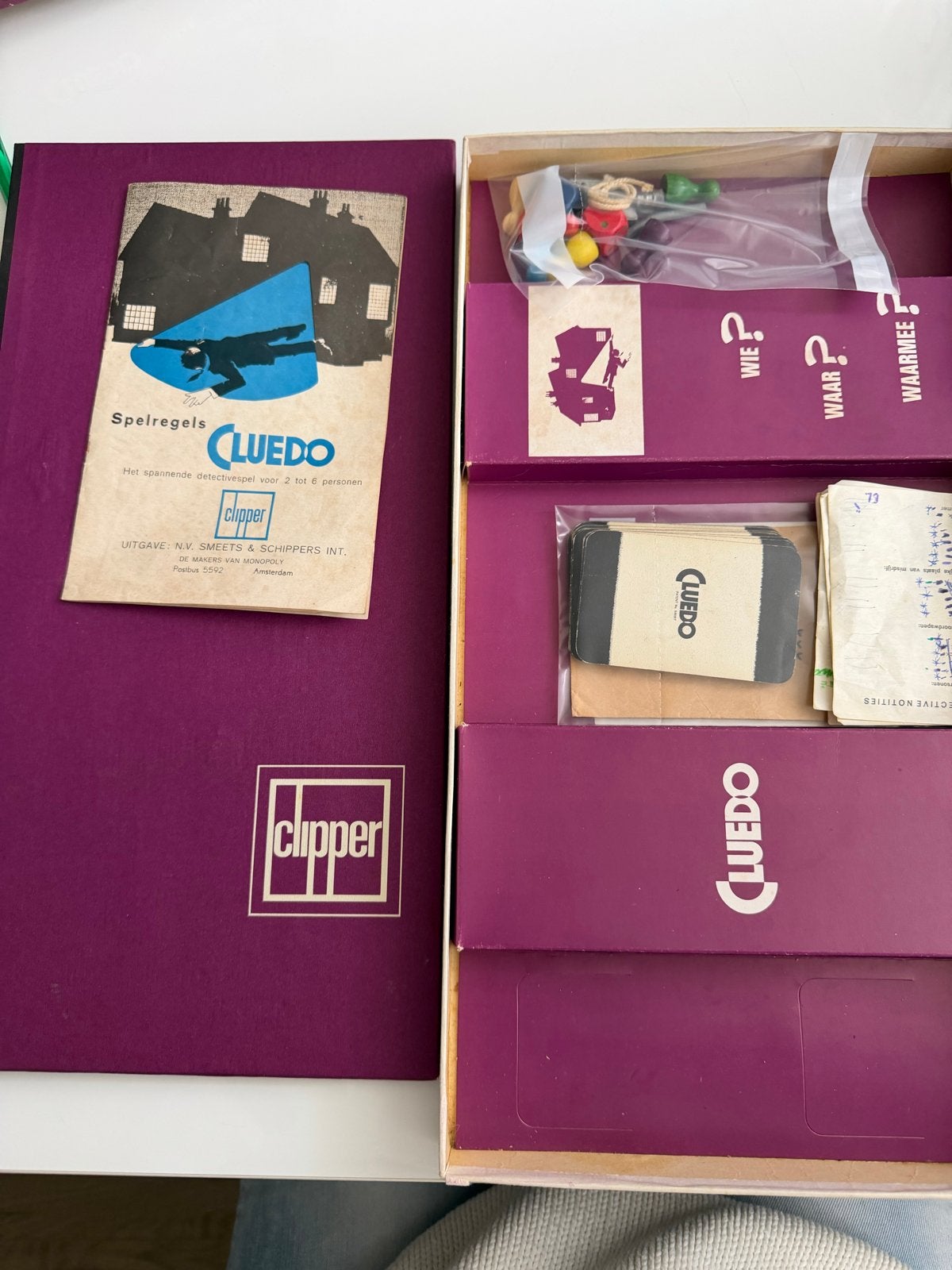 Vintage Cluedo Spel - Clipper Uitgave, Drie of vier spelers, Ophalen of Verzenden, Gebruikt