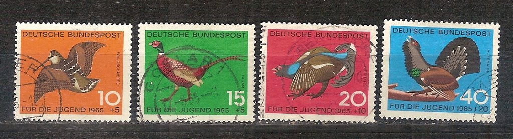 Vogels-4 BRD 464-467, Ophalen of Verzenden, Gestempeld, Dier of Natuur