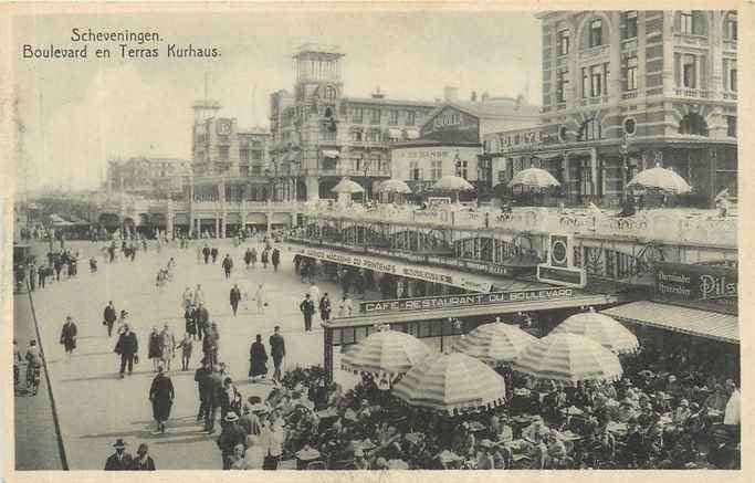 301-163-037 Scheveningen Boulevard en Terras Kurhaus, Verzenden, Voor 1920, Zuid-Holland