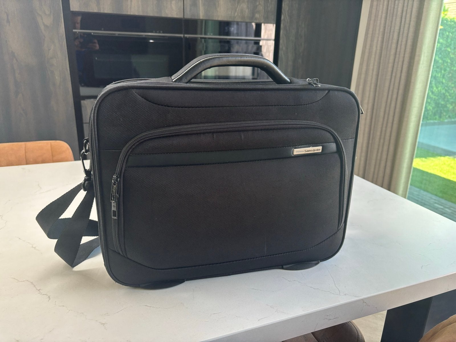 Samsonite laptoptas/aktetas met schouderriem, Ophalen of Verzenden, 17 inch of meer, Gebruikt, Aktetas