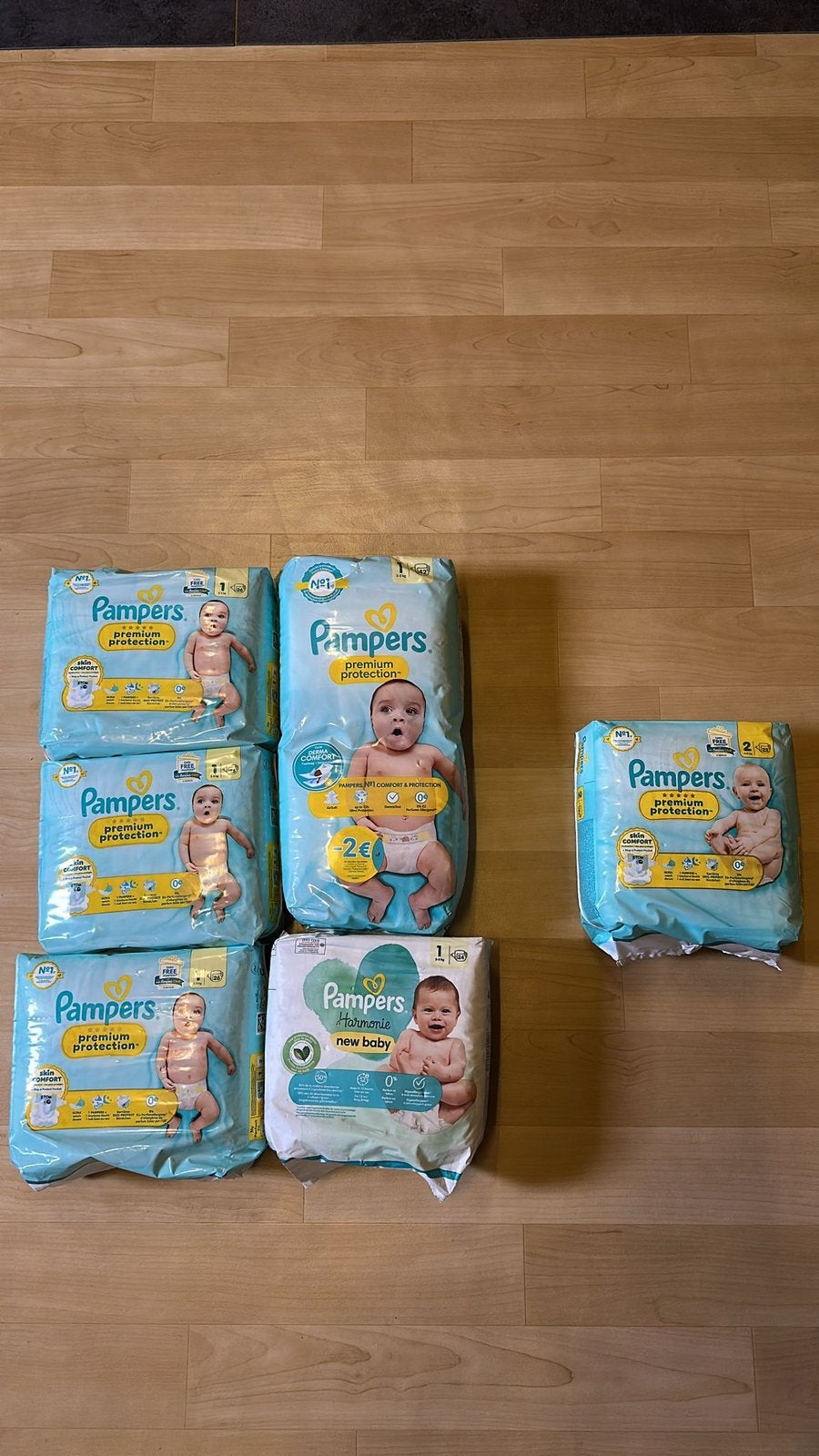 Pampers premium protection + harmonie luiers maat 1 en 2, Ophalen of Verzenden, Nieuw