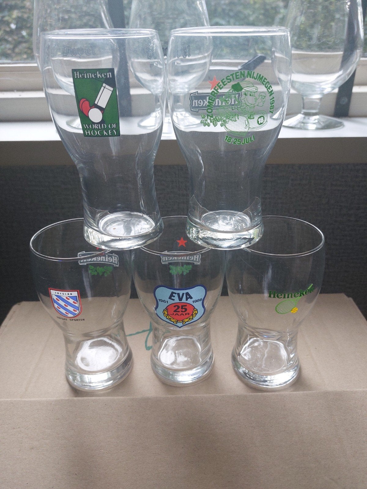 heineken dubbeldruk, Ophalen of Verzenden, Zo goed als nieuw, Bierglas