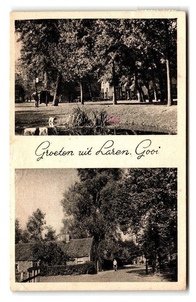 Laren, Groeten uit Laren - Gooi, Verzenden, 1940 tot 1960, Gelopen, Noord-Holland