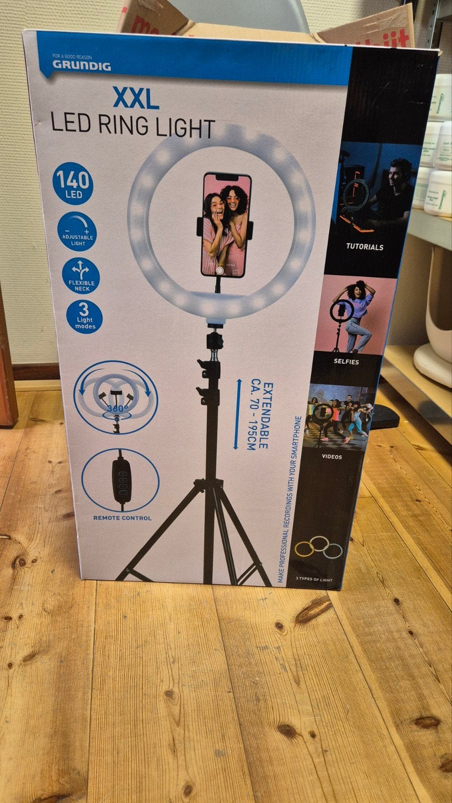 Grundig XXL LED Ring Light met Statief en Afstandsbediening, Overige merken, Belichting, Ophalen of Verzenden, Nieuw