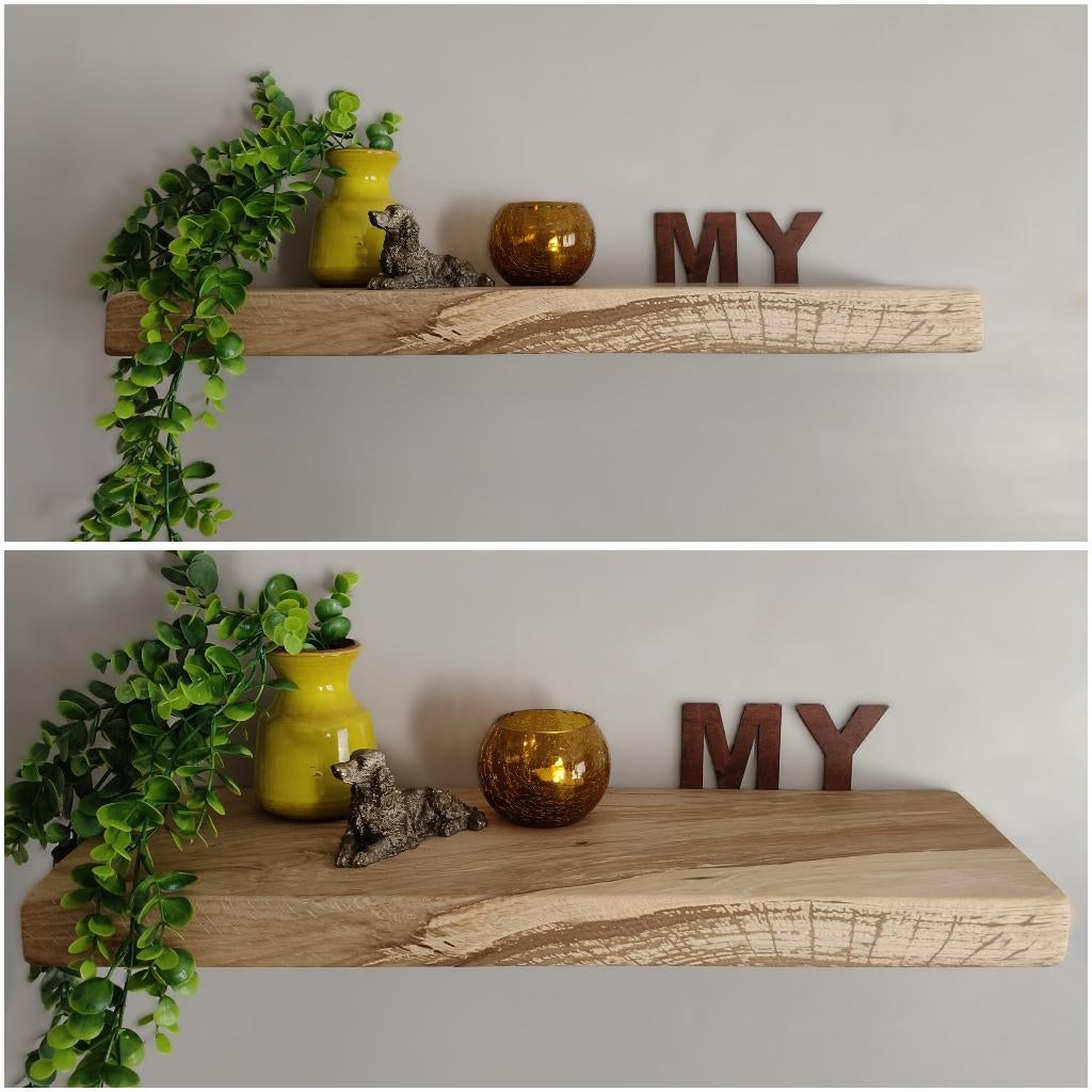 Zwevende massief eiken houten wandplank schap 54,5cm #221, Houtatelier M.Y., Info@myhoutatelier.nl, Nieuw, Ophalen of Verzenden