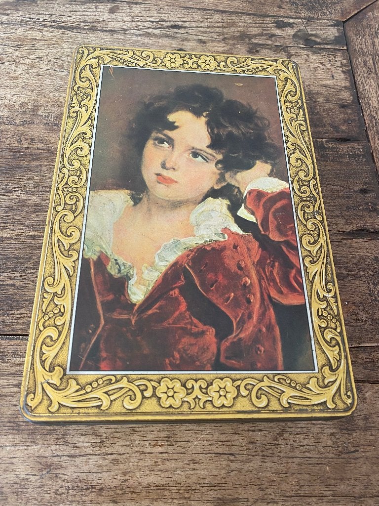 Brocante koekblik/blik "Red Boy" schilderij Thomas Lawrence, Verzamelen, Ophalen of Verzenden, Gebruikt, Koek(jes)