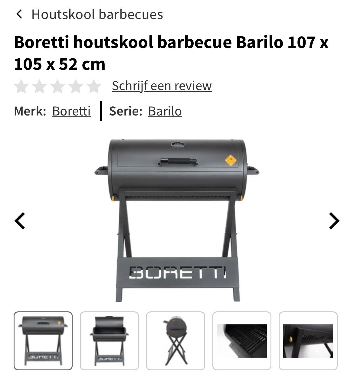 Boretti barilo bbq , normaal 399 euro !, Tuin en Terras, Houtskoolbarbecues, Ophalen, Nieuw