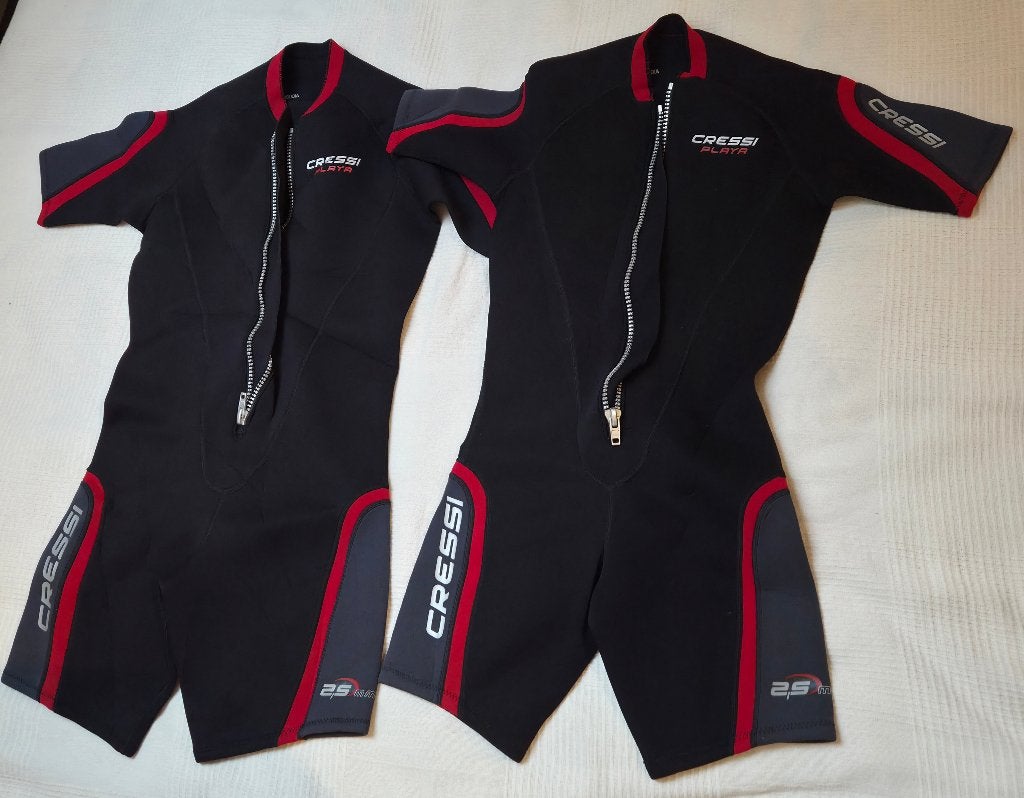 2x NOOIT GEBRUIKTE Cressi Playa 2.5mm Shorty Wetsuit (M&XL), Wetsuit, Heer, Nieuw, Ophalen of Verzenden