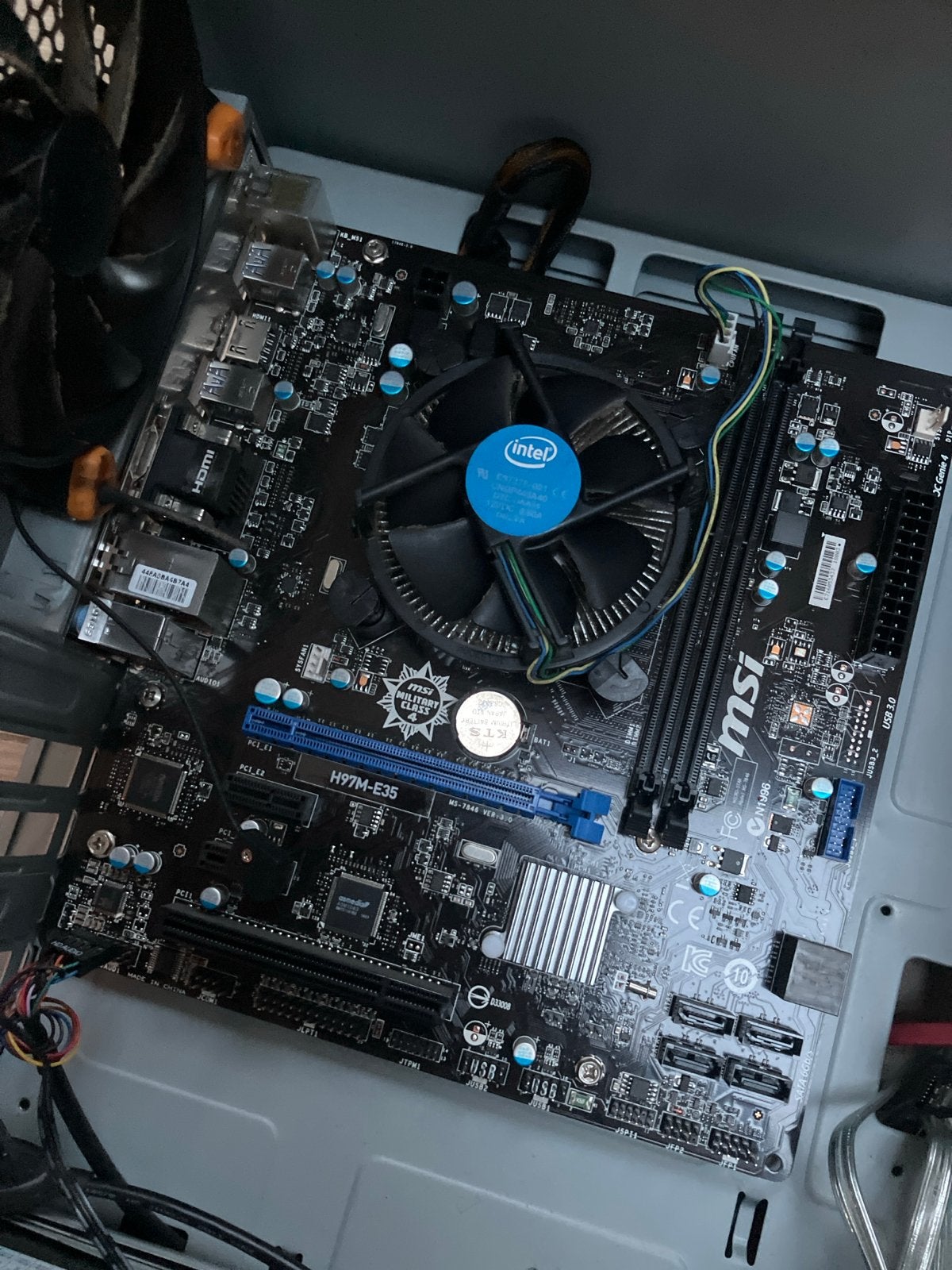 MSI H97M-E35 met Intel i7 4770 en Corsair VS350 (server), Verzenden, Gebruikt, Intel, DDR3