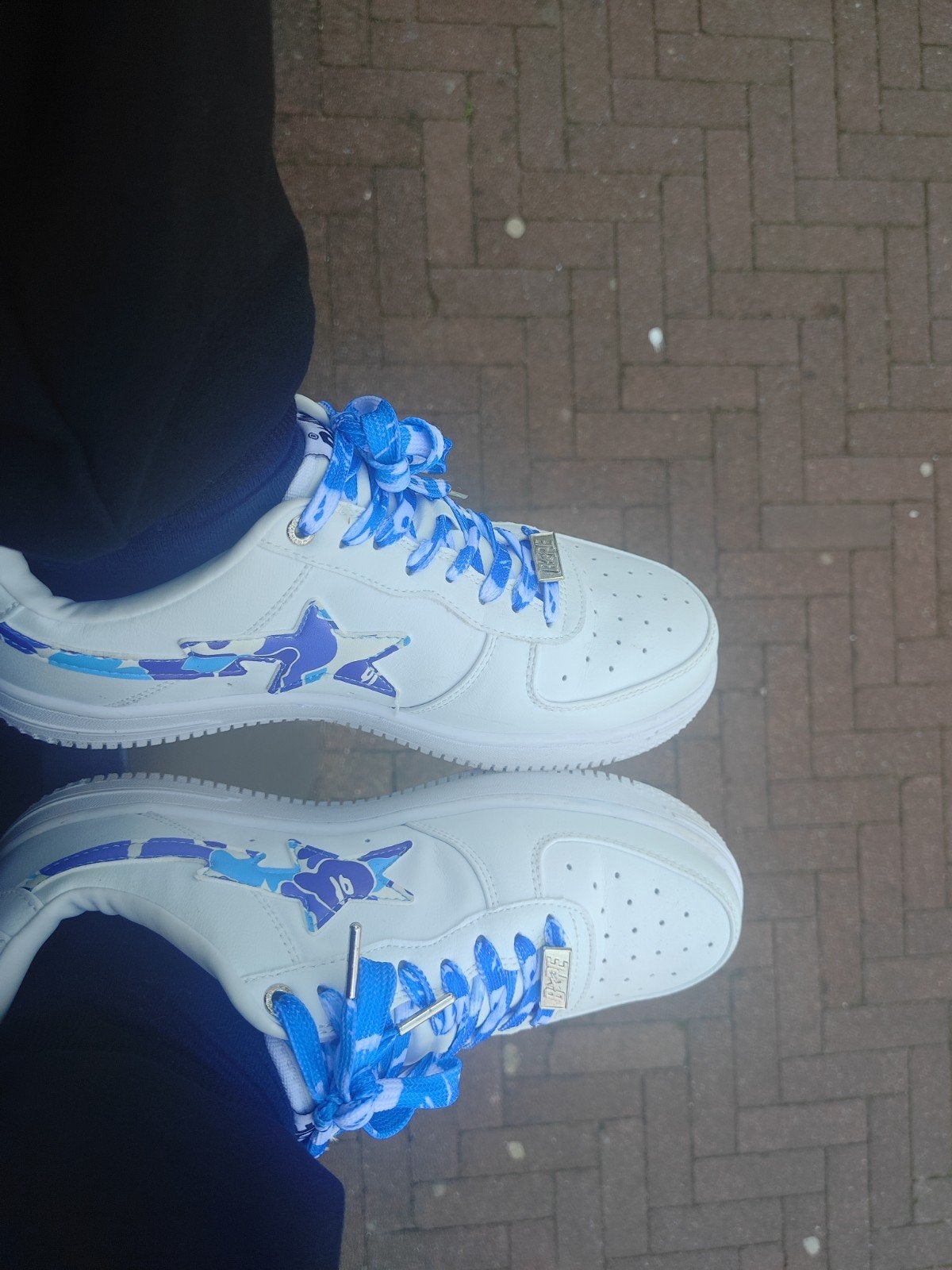 BAPE STA Sneakers Wit/Blauw - Maat 43-44, BAPE STA, Wit, Ophalen of Verzenden, Sneakers of Gympen