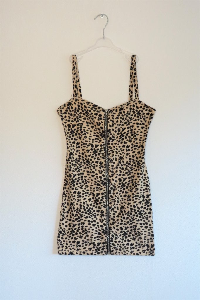 Mini-jurk met Panterprint H&M mt 36 (3583), H&M, Bruin, Ophalen of Verzenden, Zo goed als nieuw