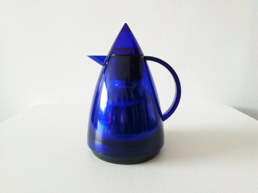 Vintage thermoskan Brasil Emsa blauw, Huis en Inrichting, Keuken | Servies, Kunststof, Gebruikt, Thermoskan, Vintage