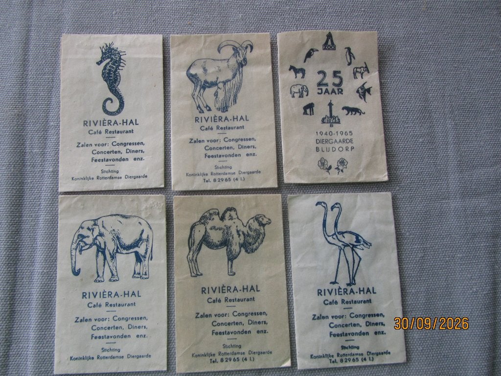 Suikerzakjes Diergaarde Blijdorp Rotterdam, Ophalen of Verzenden, Nederland