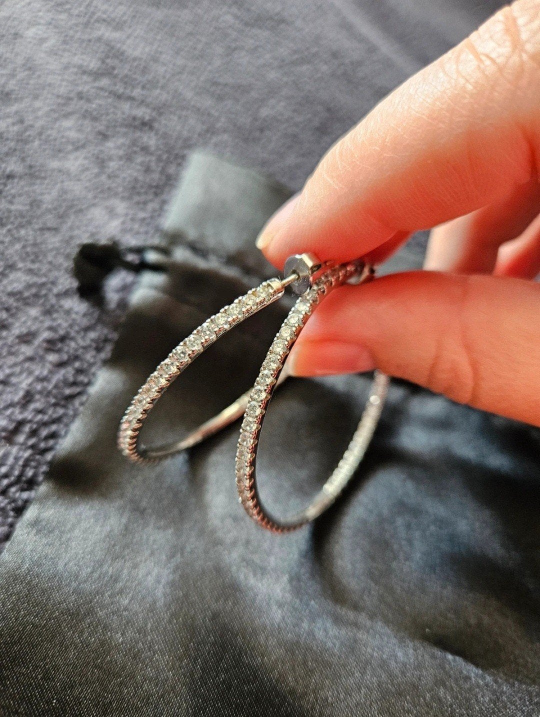 Franky Amsterdam JLo oorringen zilver strass, Sieraden, Tassen en Uiterlijk, Hangers, Met strass, Ophalen of Verzenden, Zo goed als nieuw
