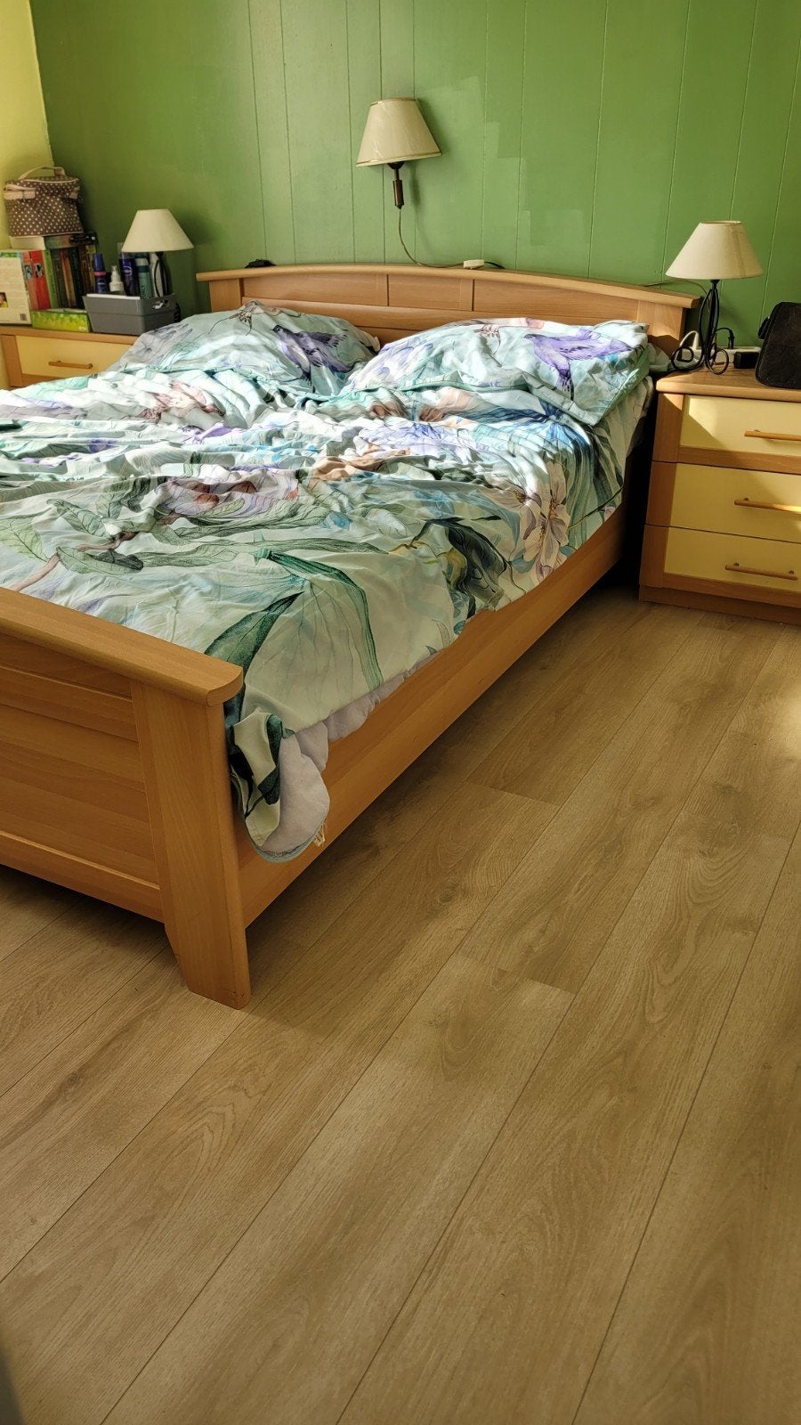tweepersoons  bed met nachtkastjes, Ophalen, Gebruikt, Tweepersoons