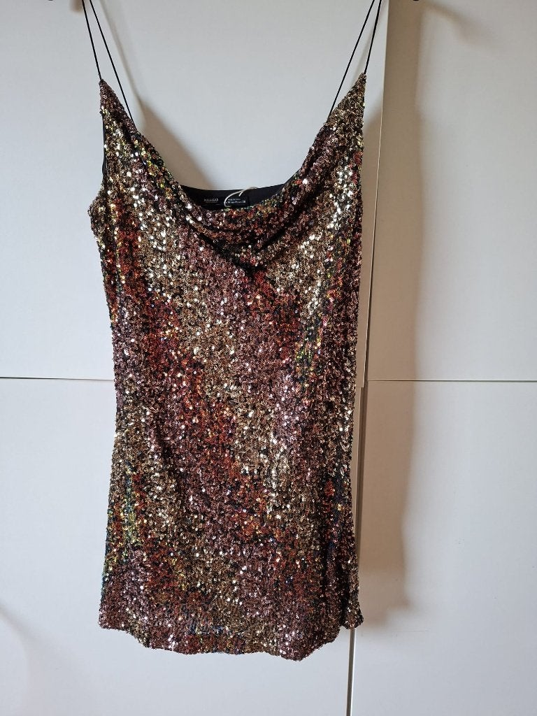 Pull&Bear glitter disco jurk maat M cocktailjurk, Maat 38/40 (M), Overige kleuren, Ophalen of Verzenden, Zo goed als nieuw